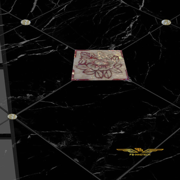 Interior luxury italian tiles décor whit carbon fiber and mother of pearl, leaflat by FBINNOTECH. Piastrelle in fibra di carbonio e madreperla per decorazione di interni. Карбоновая и перламутровая плитка для внутренней отделки.