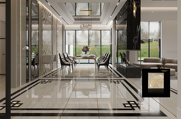 " Luxurious design tile decoration LEAFLAT by FBINNOTECH Плитка из перламутра: уникальная альтернатива для облицовки"