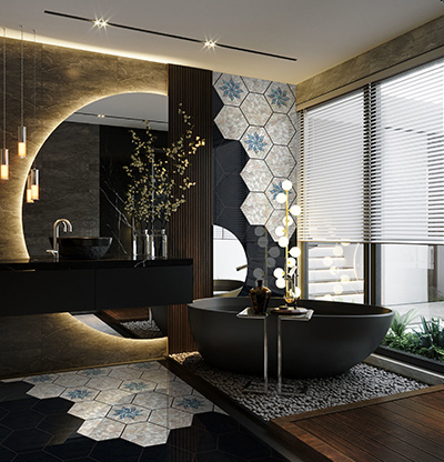 " Luxurious design tile decoration LEAFLAT by FBINNOTECH Piastrelle in madreperla: un tocco di lusso per il tuo spazio abitativo"