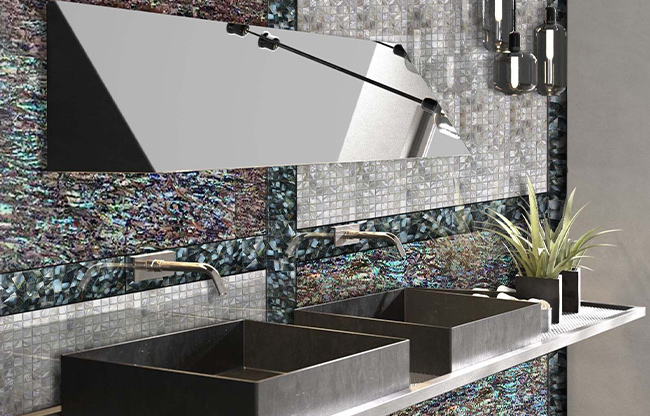" Luxurious design tile decoration LEAFLAT by FBINNOTECH Плитка из перламутра: элегантный выбор для вашего проекта дизайна"