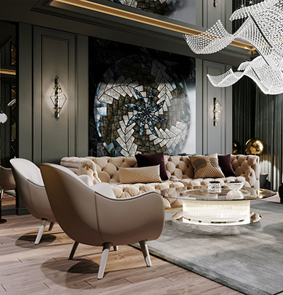 " Luxurious design tile decoration LEAFLAT by FBINNOTECH Mother-of-pearl tiles: an elegant choice for your design project"