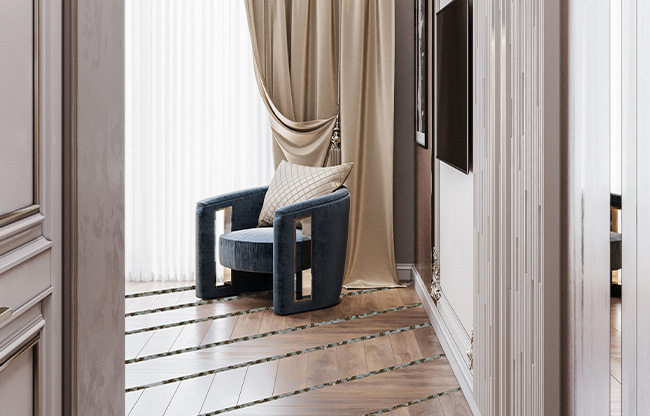 " Luxurious design tile decoration LEAFLAT by FBINNOTECH Плитка из перламутра: штрих роскоши для вашего жилого пространства"