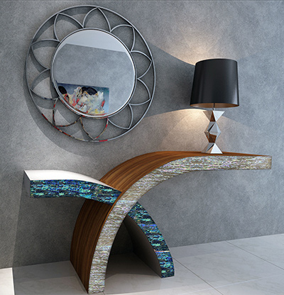 " Luxurious design tile decoration LEAFLAT by FBINNOTECH Piastrelle in madreperla: un dettaglio di stile per il tuo spazio interno"